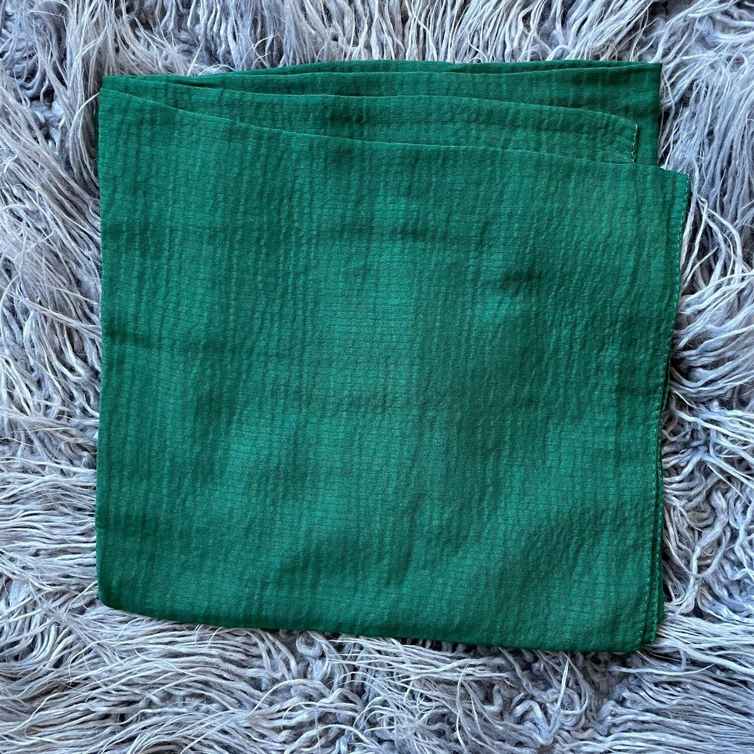 British racing green textured solid tichel