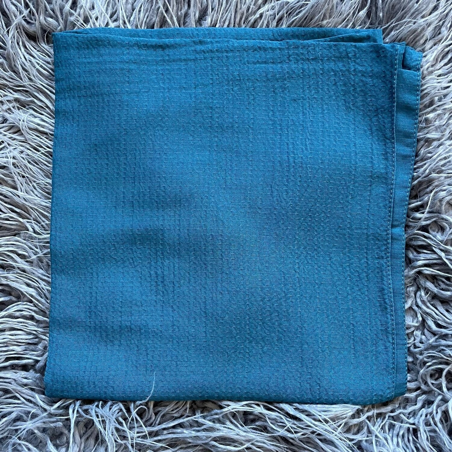 Teal textured solid tichel