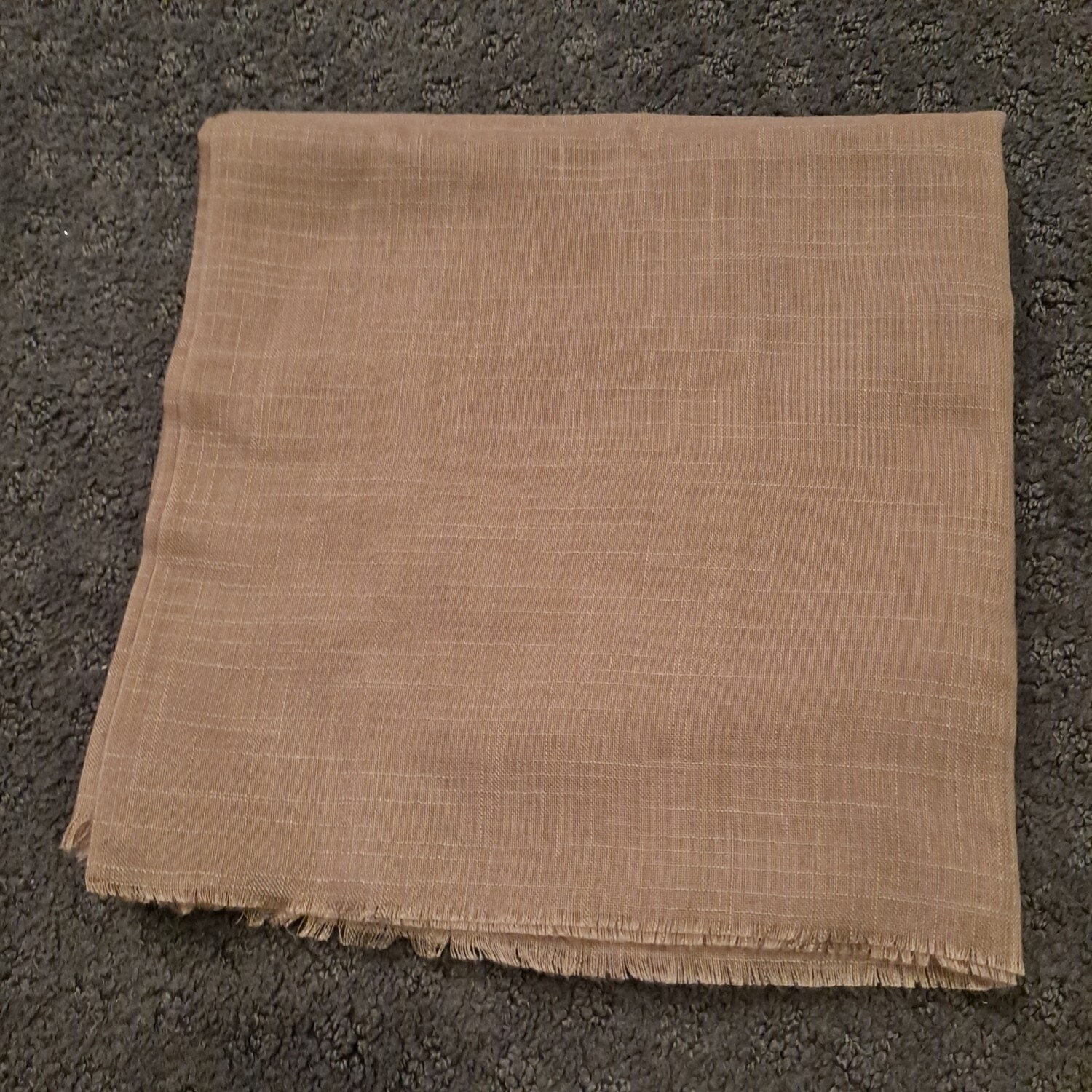 Solid soft fringed tichel - pinky tan