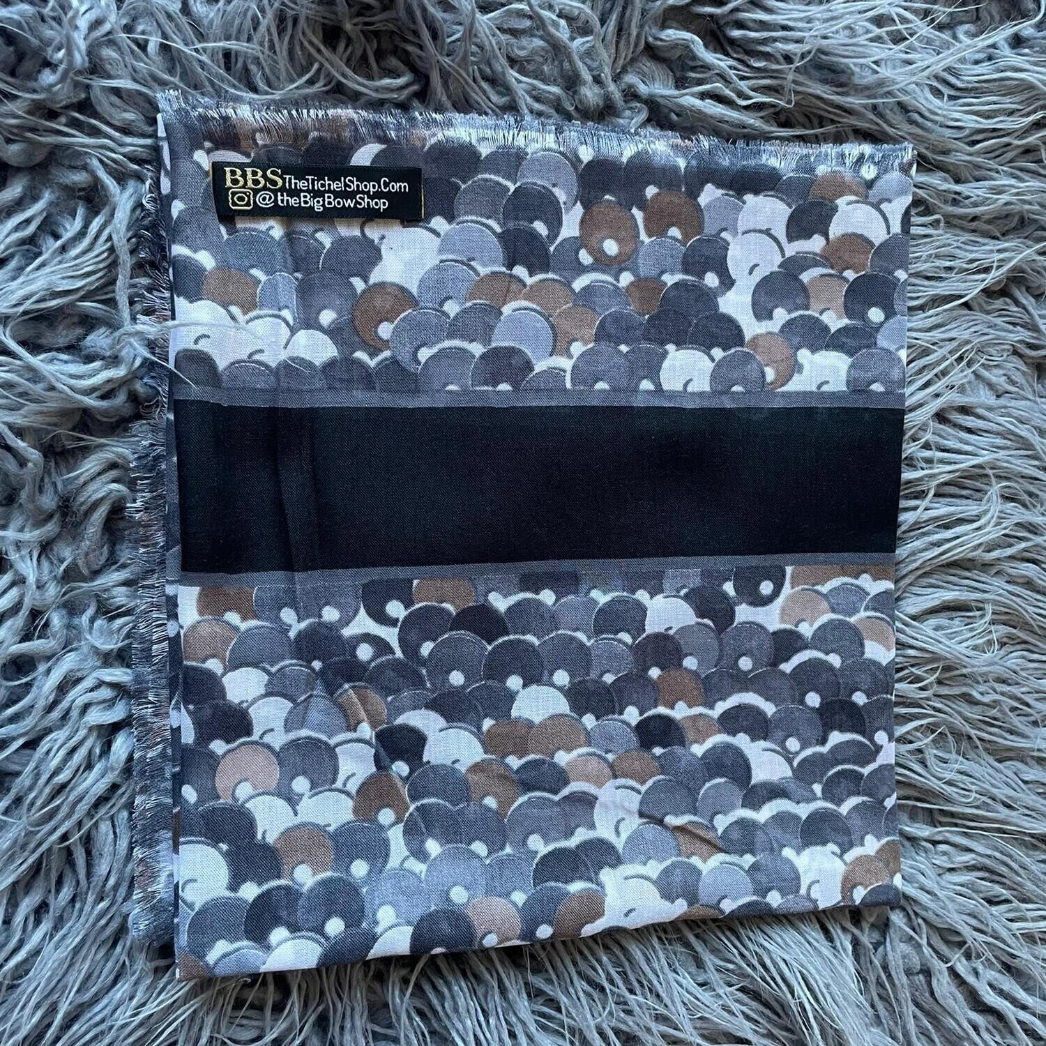 Black n&#39; more discs - Turkish head scarve w/soft fringes