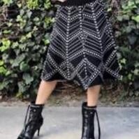 MM black/white brocade Skater Skirt