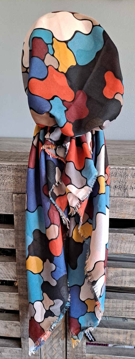 Black puzzles - Turkish soft fringed pretied tichel