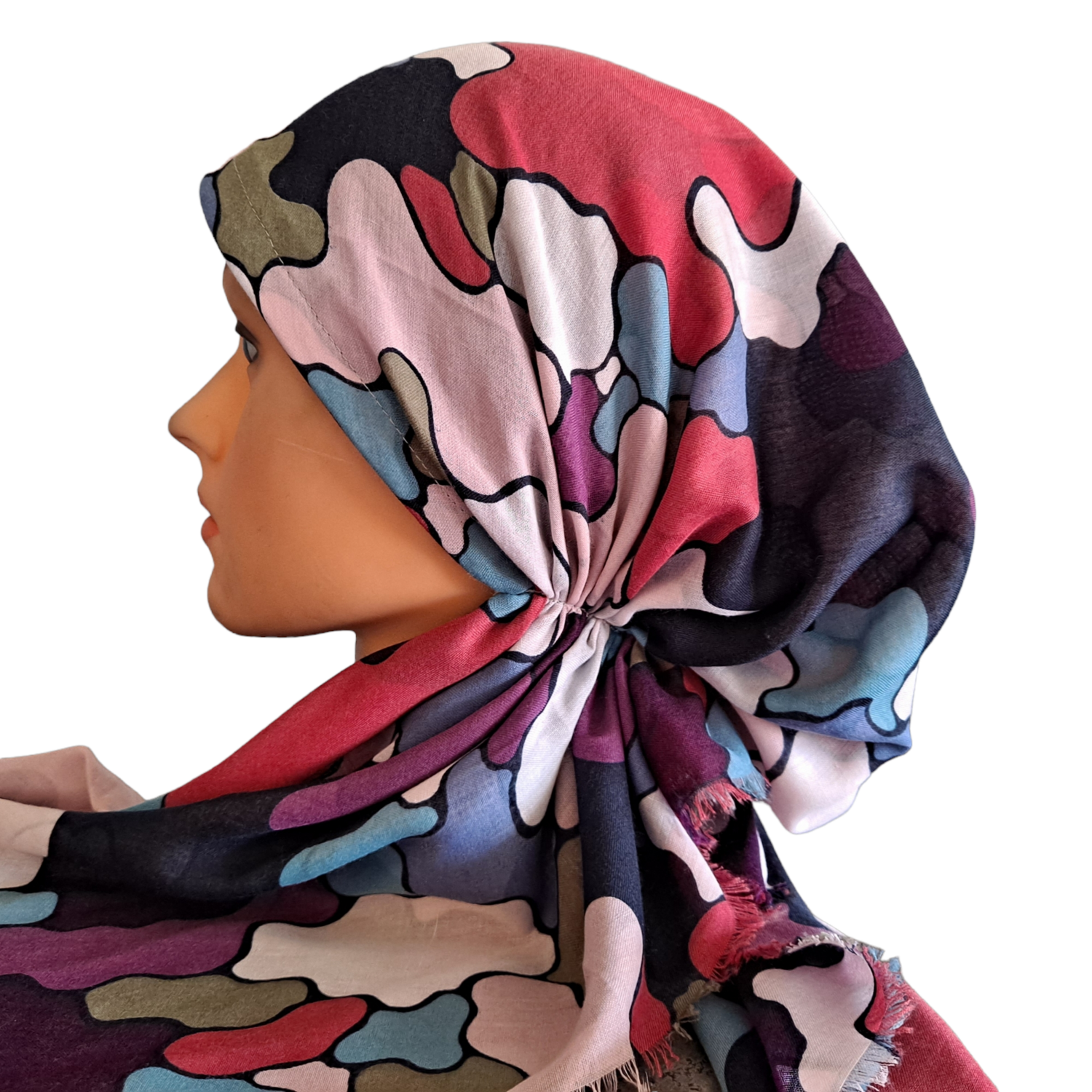 Blush puzzles - Turkish soft fringed pretied tichel