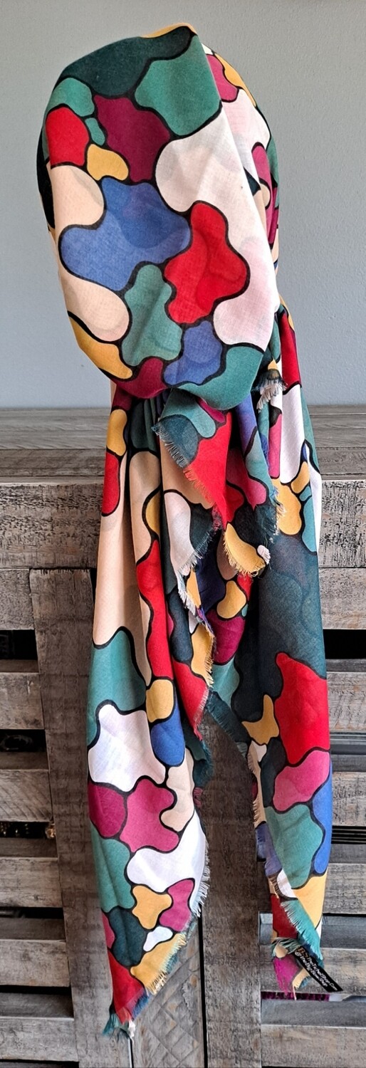 Green puzzles - Turkish soft fringed pretied tichel