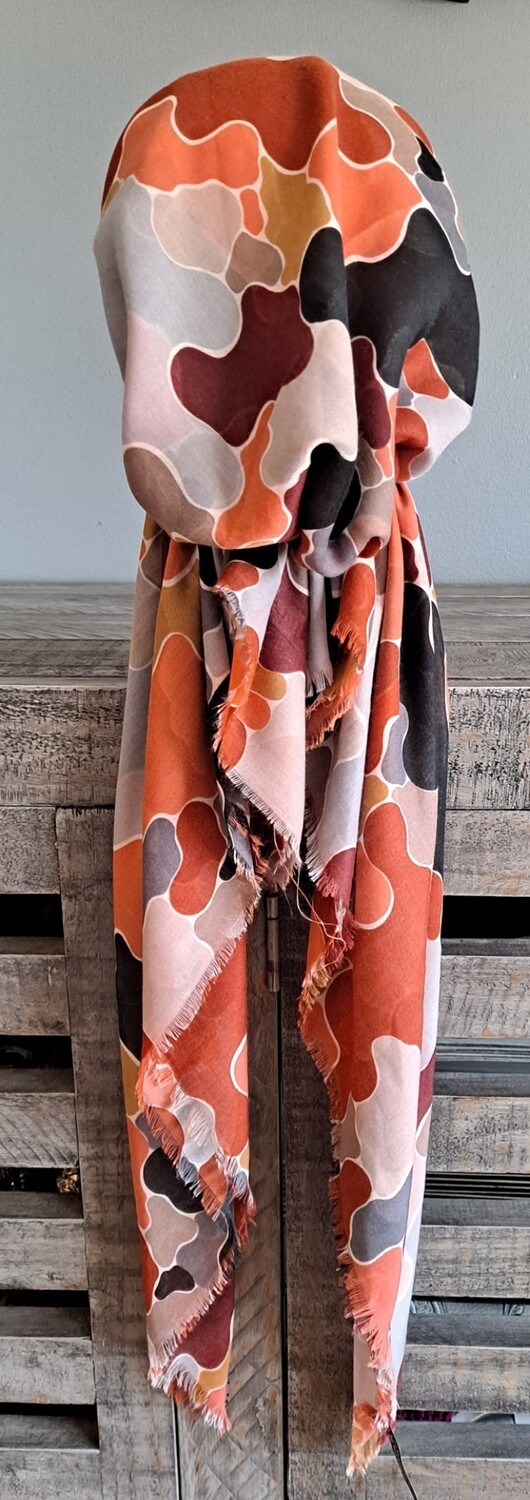 Rust puzzles - Turkish soft fringed pretied tichel