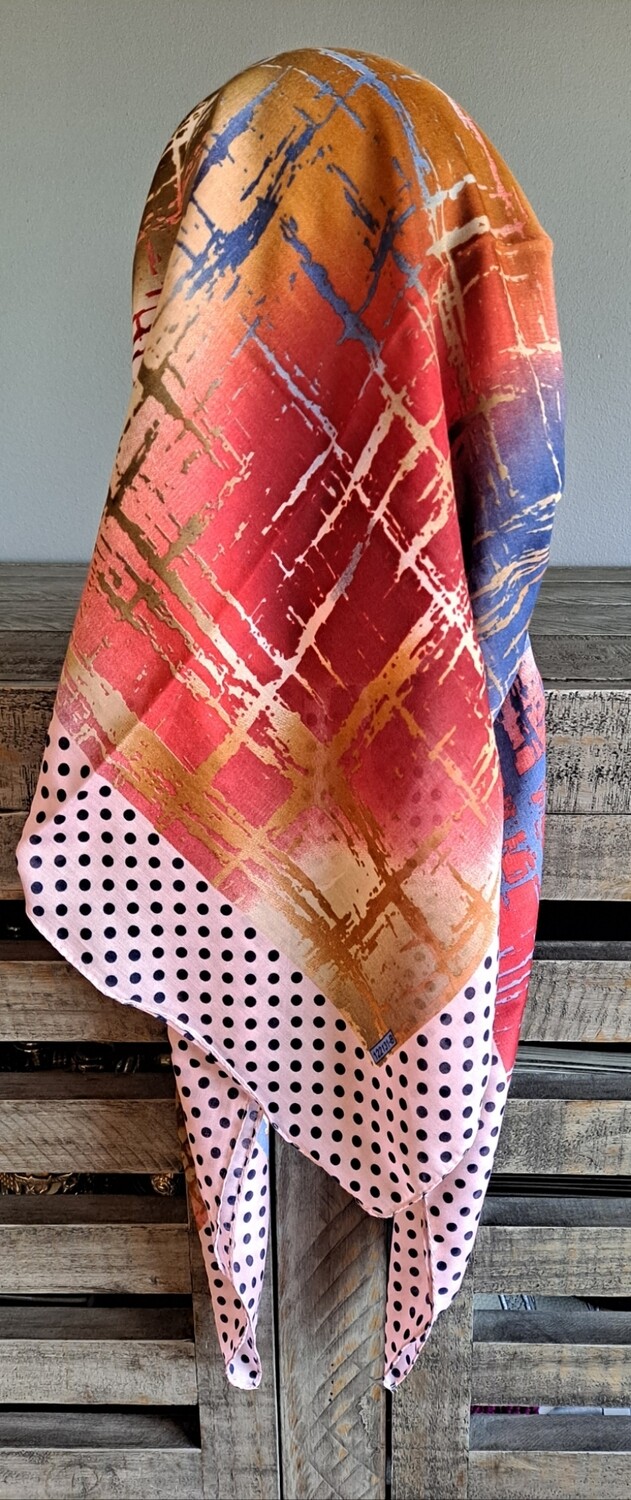 Light pink n' more long back pre-tied kerchief w/band sewn in  - Turkish thin material