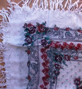 delicate tichel black cherry flowers (white background)