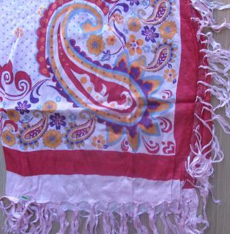 Bright soft tichel red and pink