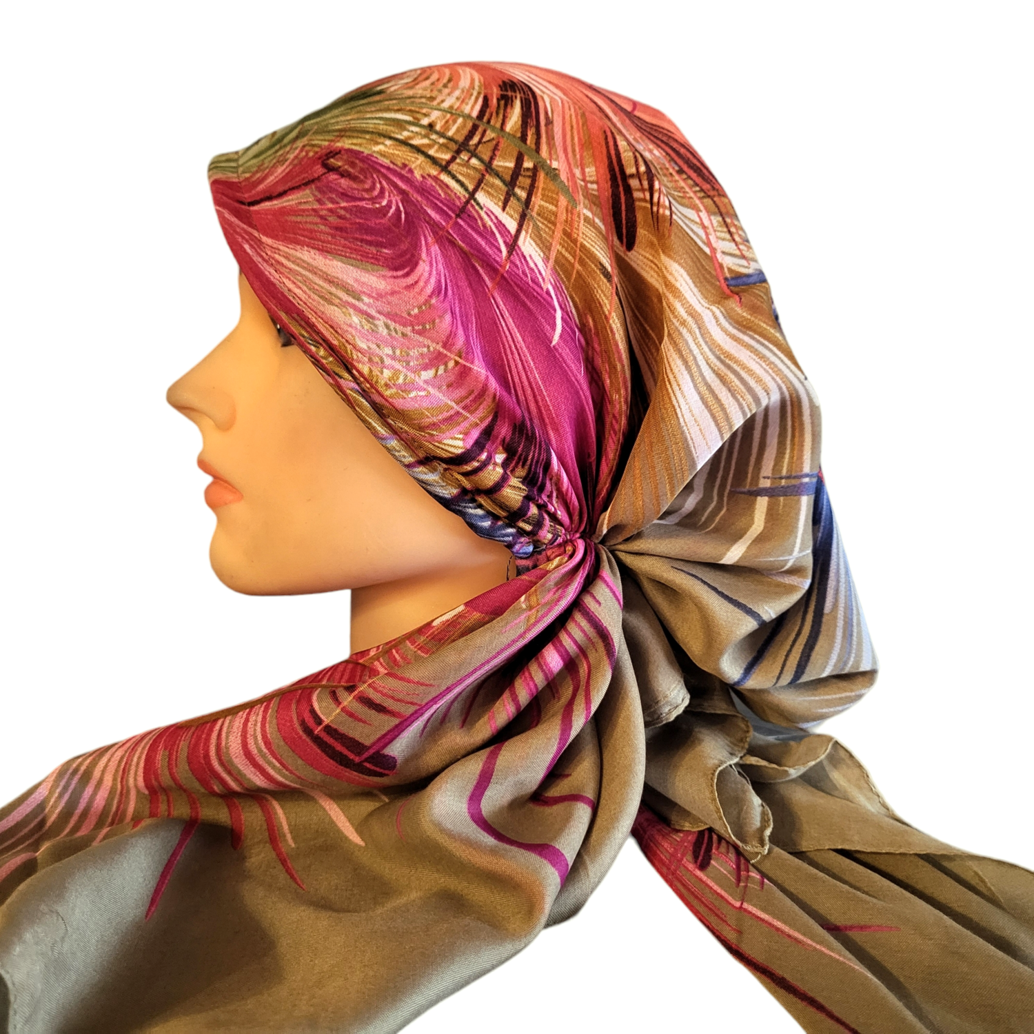Light olive - Turkish pretied tichel w/band sewn in (BBS)