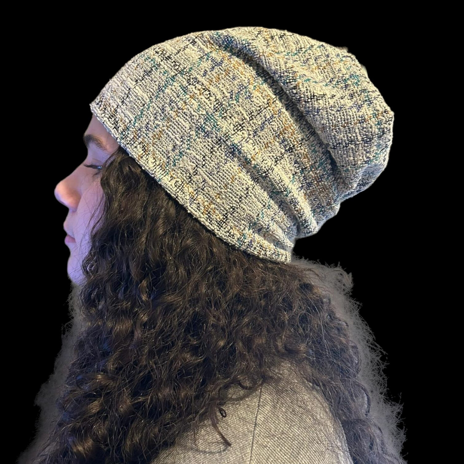 Slightly plaid beanie - black n' more