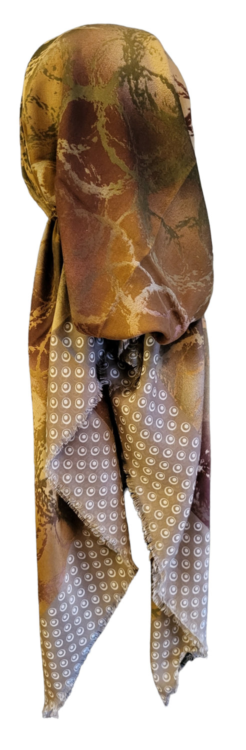 Tan water bubbles - Turkish soft fringed pretied tichel