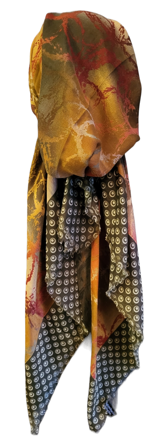 Olive water bubbles - Turkish soft fringed pretied tichel