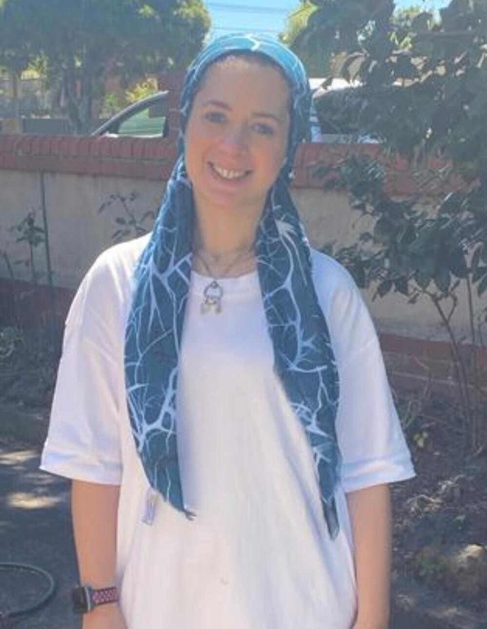 Teal lightning strikes - Turkish soft fringed pretied tichel w/band sewn in (BBS)