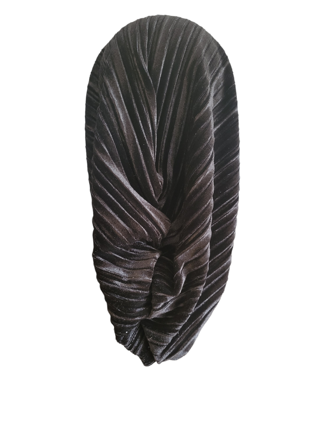 Knot snood black ribbed velvet