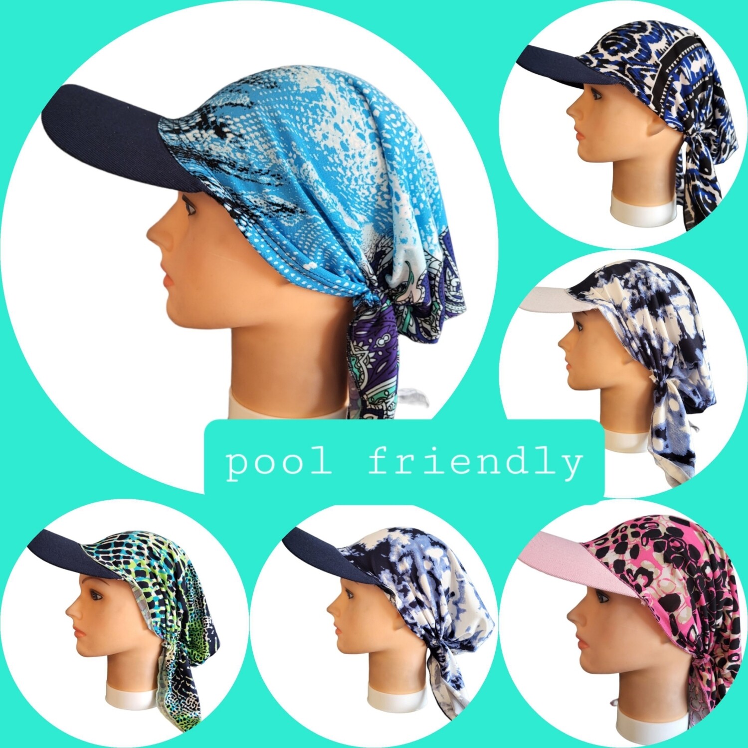 Medium/long tailed pretied w/peak cap