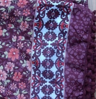 Maroon silky style tichel