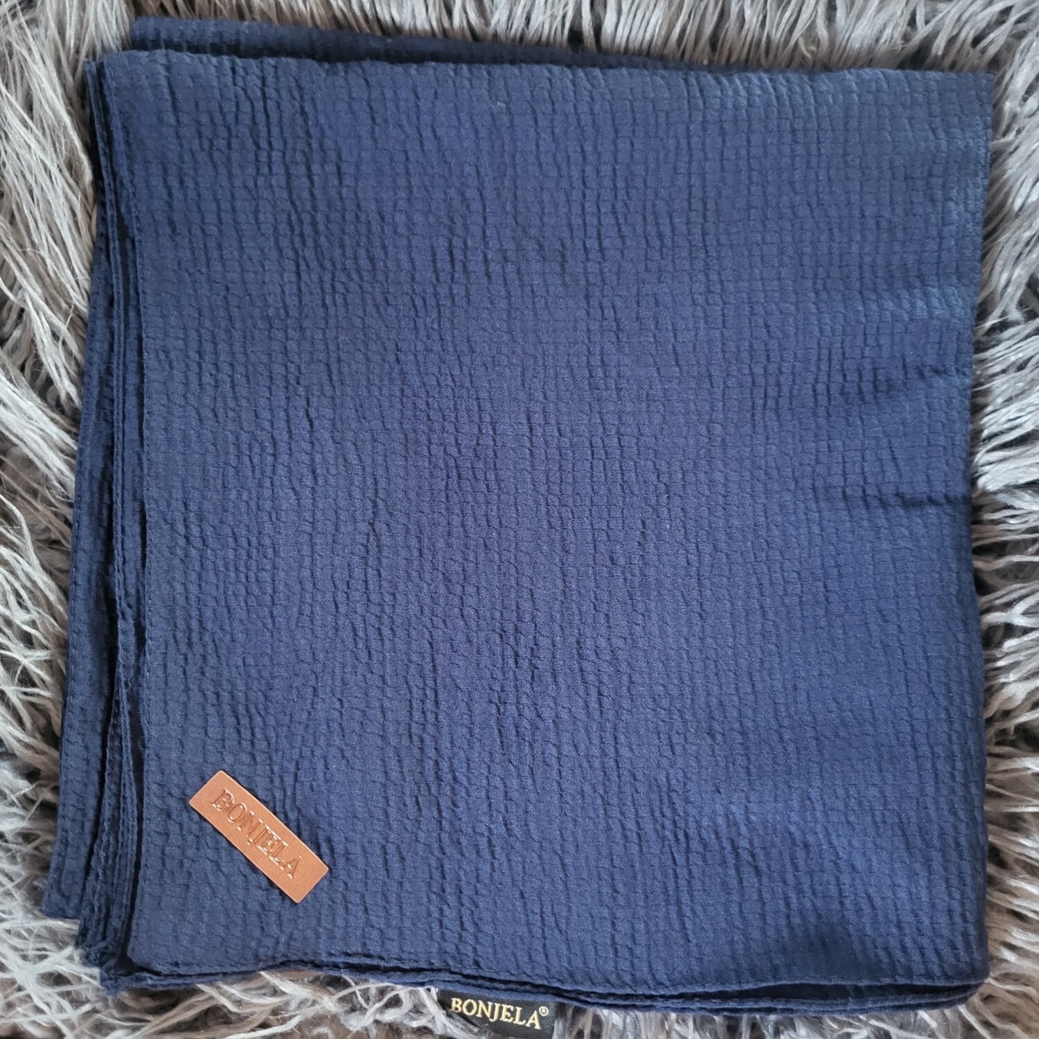 Dark denim textured solid tichel