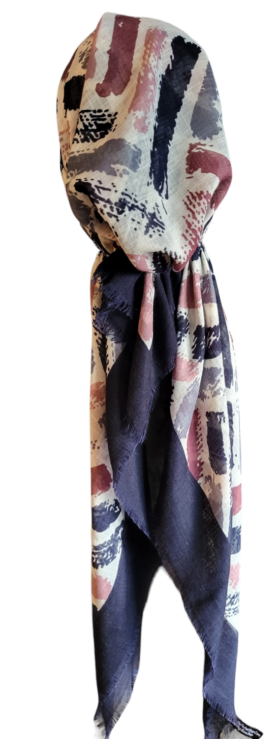 White  - soft fringes pretied tichel