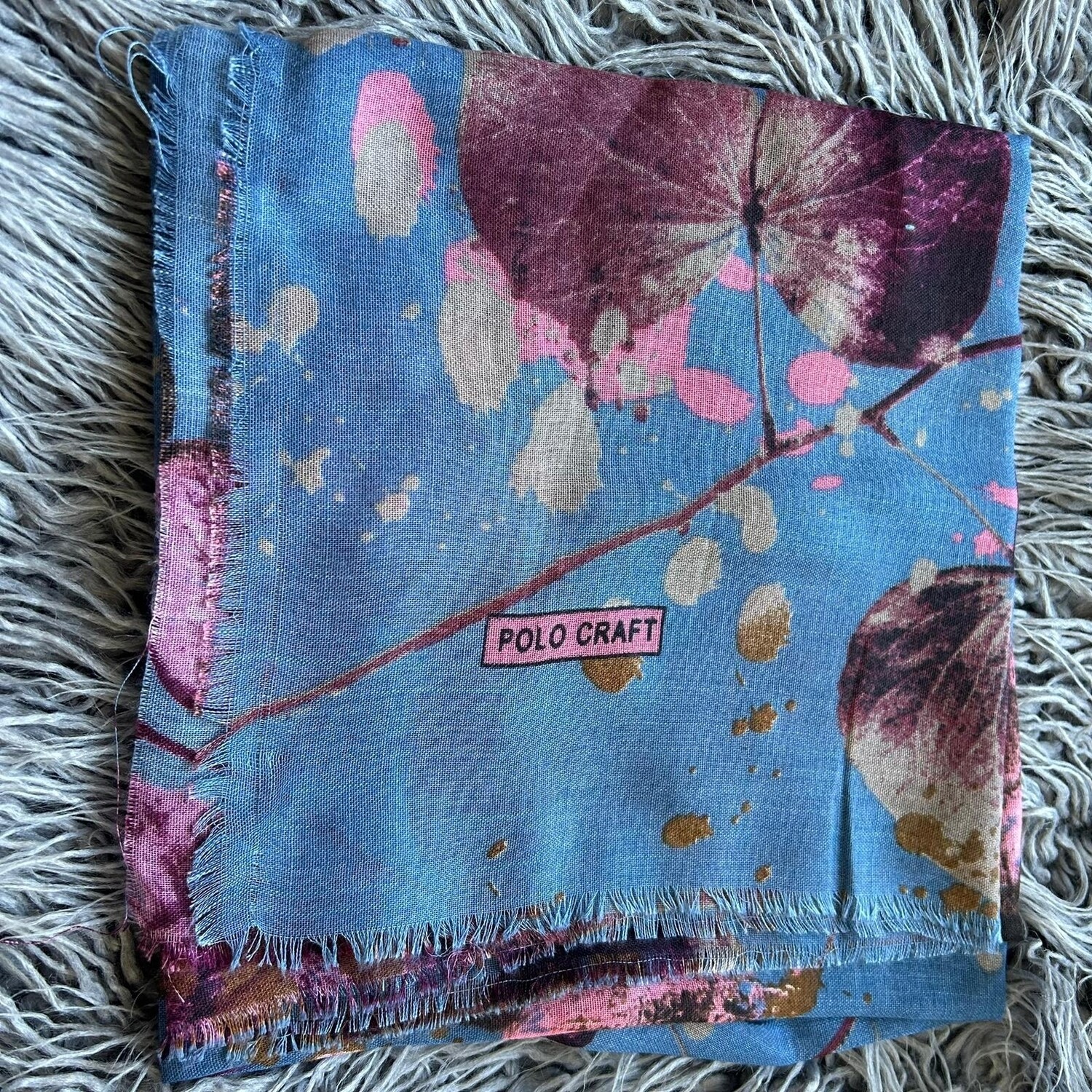 Denim - big petals soft fringes tichel