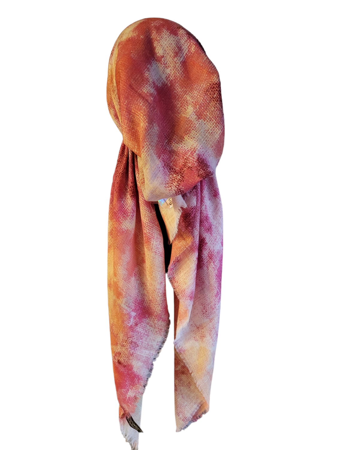 Sorbet tie dyed - soft fringes pretied tichel