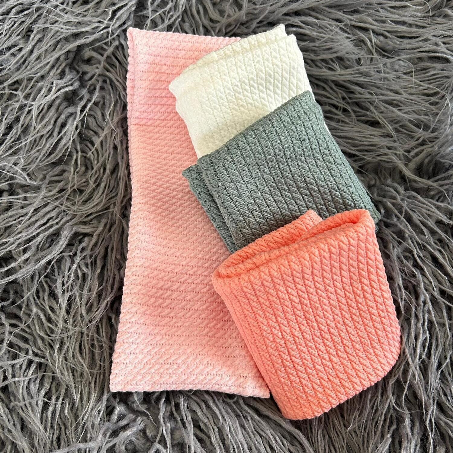 Fine cable ribbed flat headbands (wide and narrow)