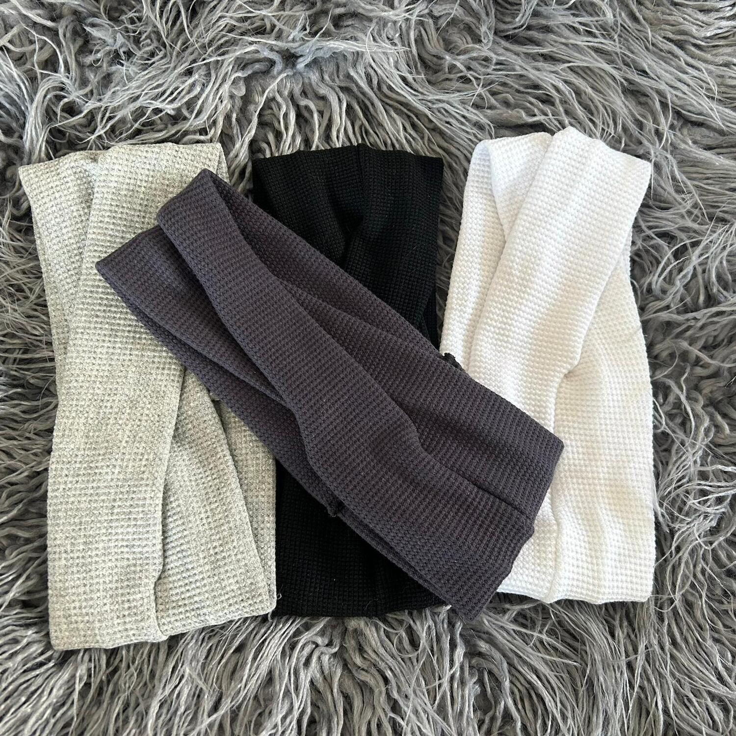 Waffle cotton flat turban twist headbands