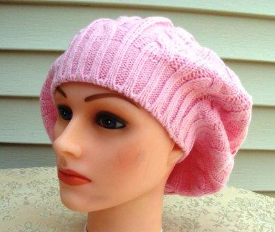 Summer weight beret pink