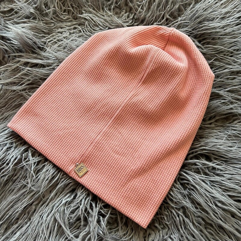 Pretty in pink waffle cotton beanie