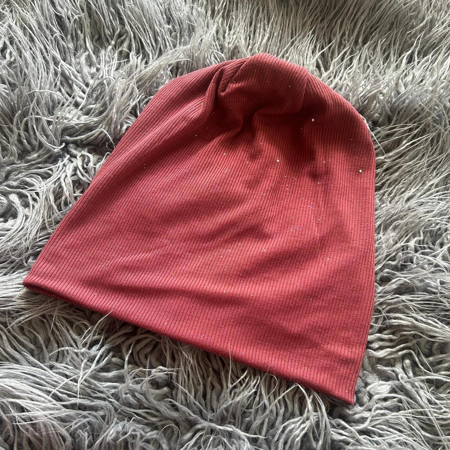 Summer rust  glittery soft beanie