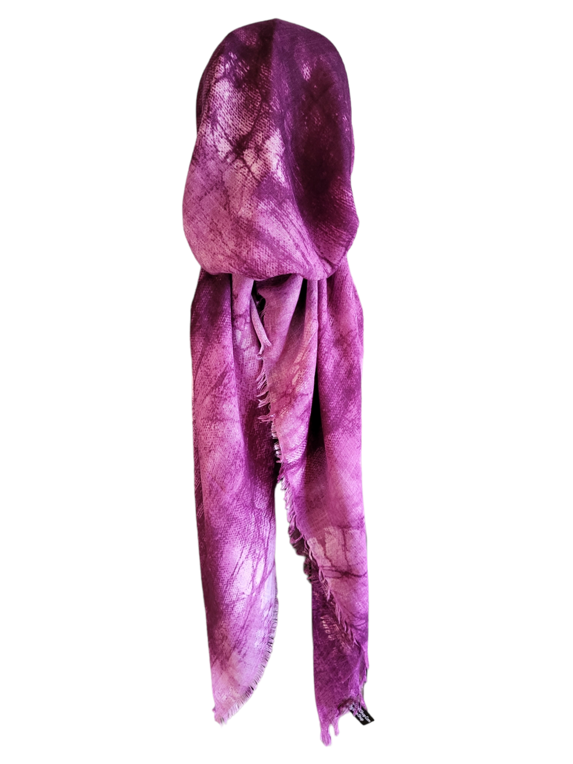 Wine color tie dyed - soft fringes pretied tichel