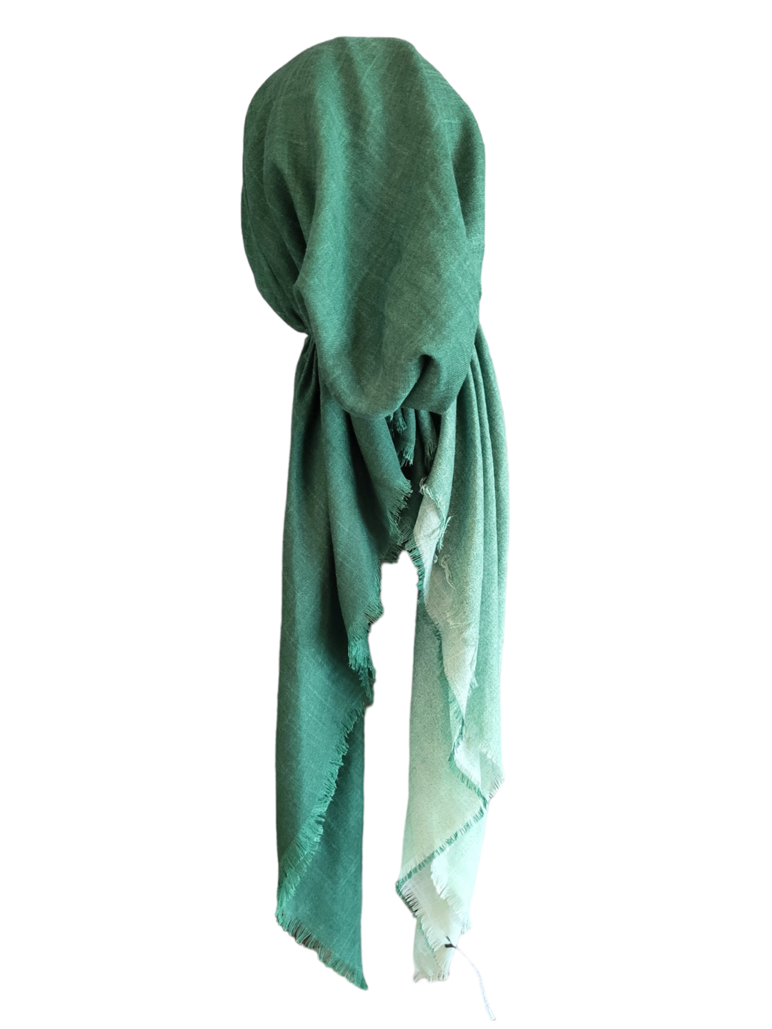 Shades of green - shaded soft fringes pretied tichel