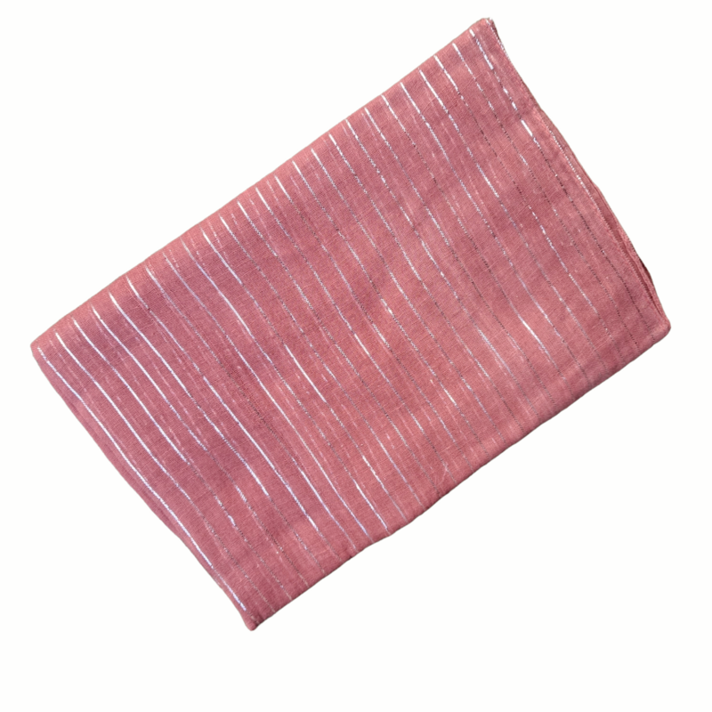 Medium pink lurex tichel