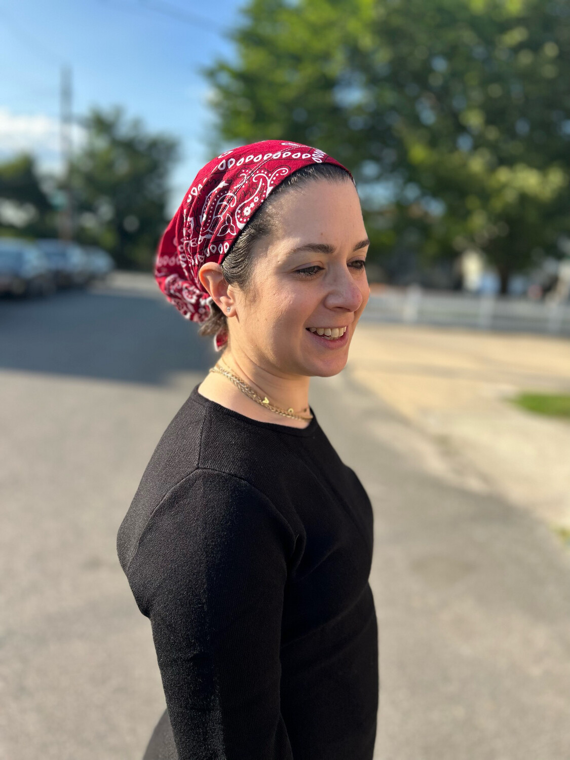 Pre tied bandana red