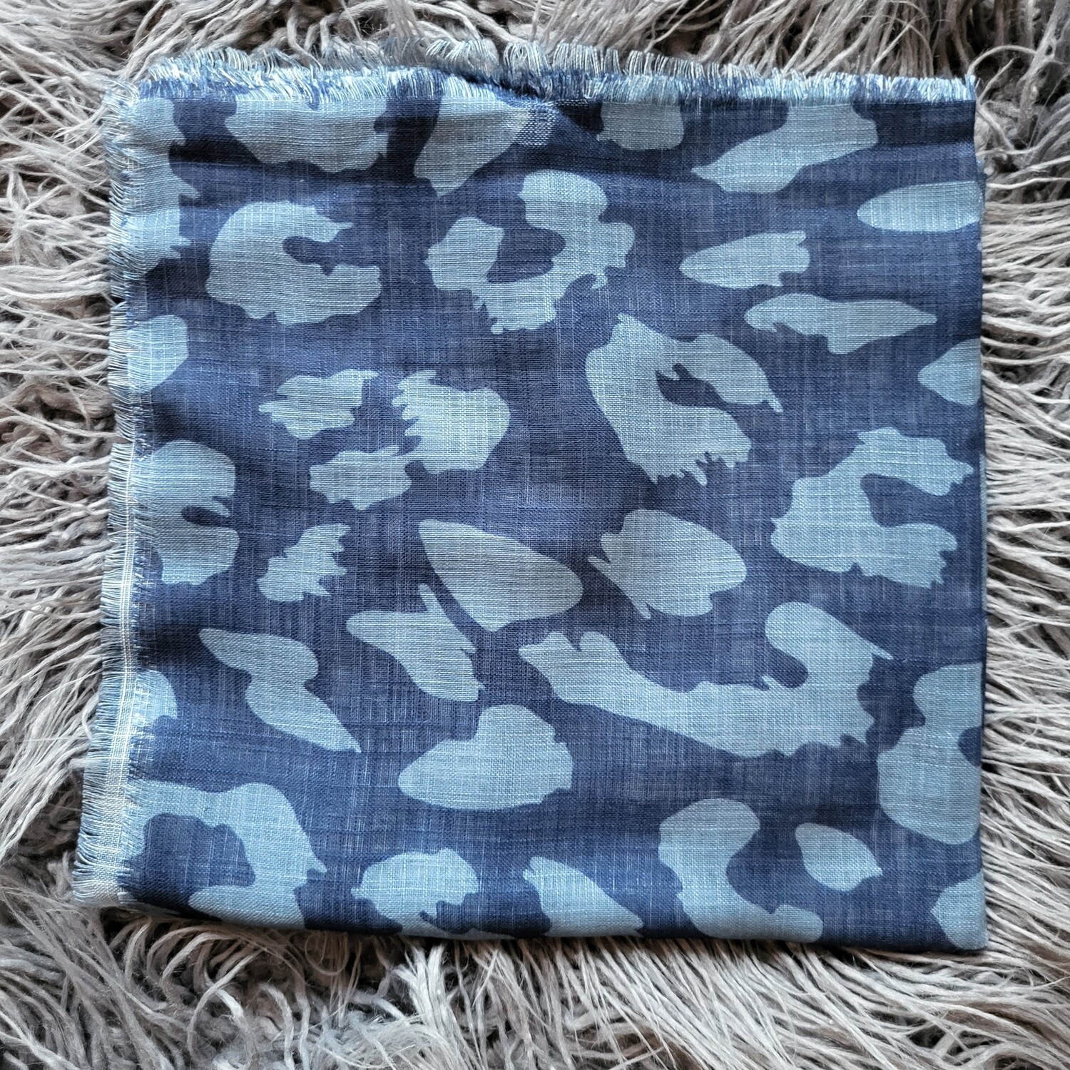 Denim color - leopard soft fringes tichel