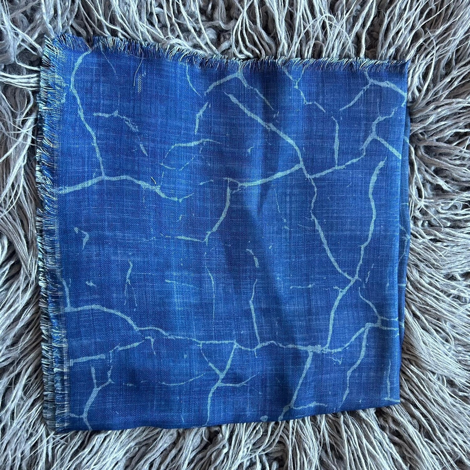 Denim shaded  - patterned soft fringes tichel