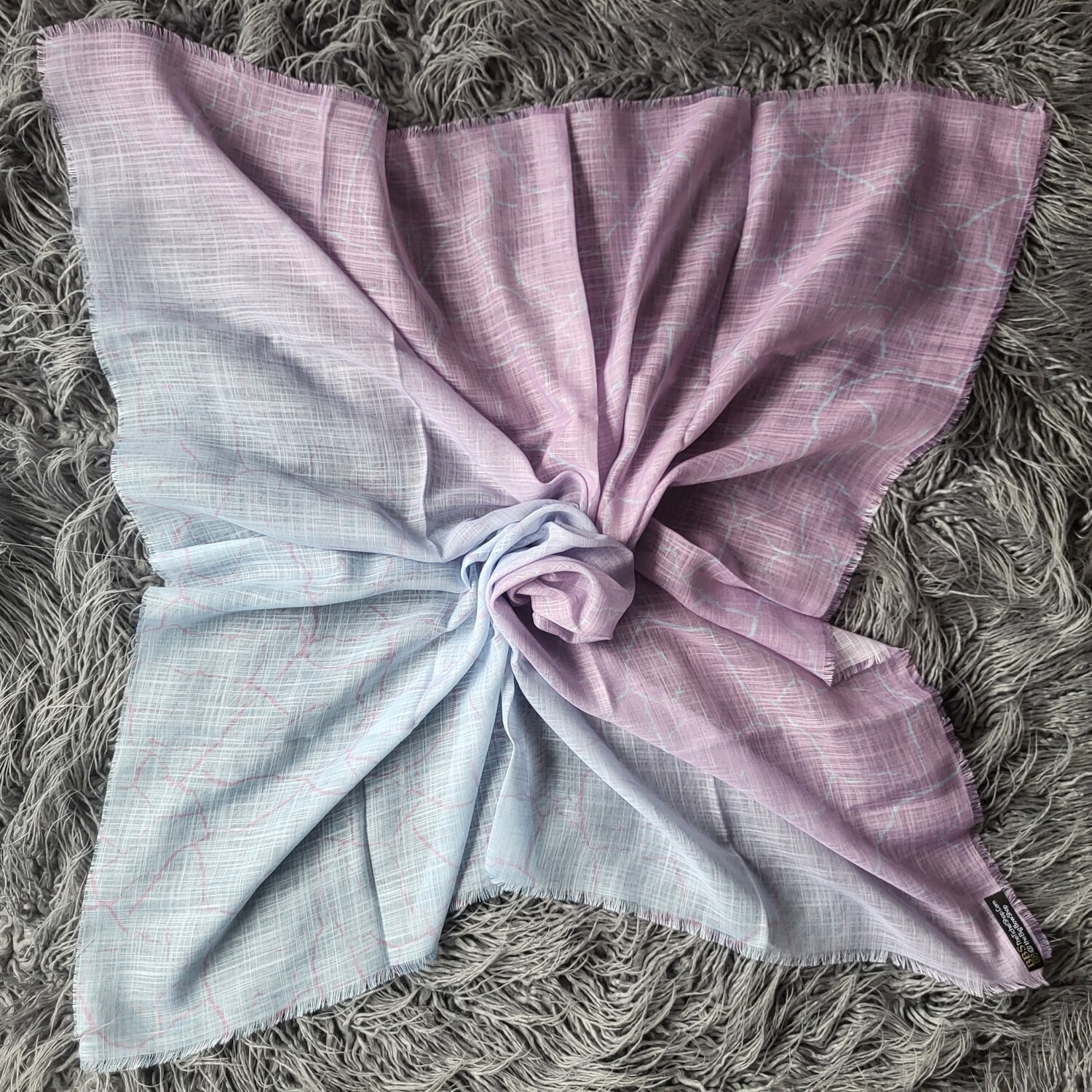 Light pink shaded  - patterned soft fringes tichel