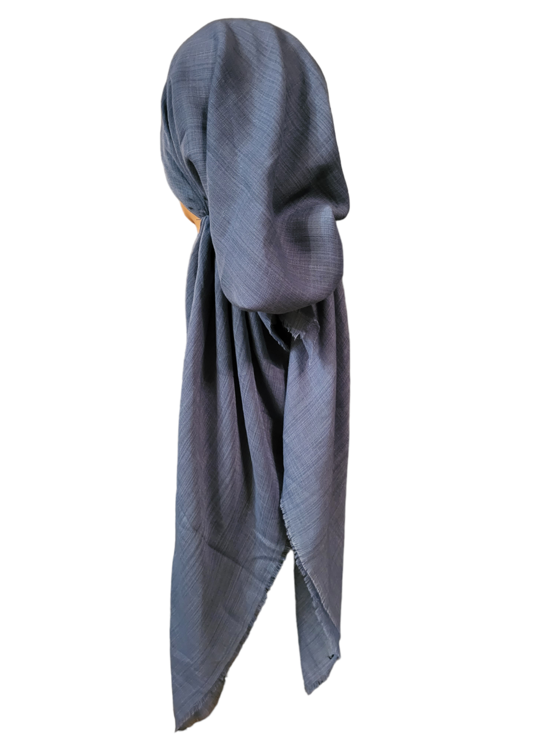 Light denim gray solid  - soft fringes pretied tichel
