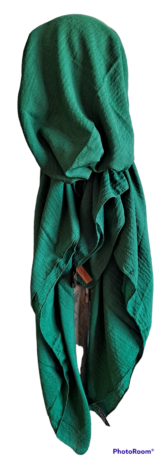 British racing green textured solid pre-tied tichel