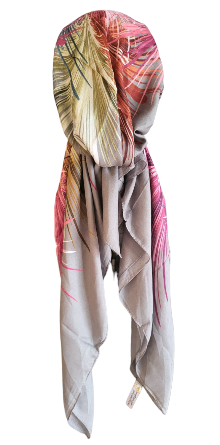 Gray - Turkish pretied tichel w/band sewn in (BBS)