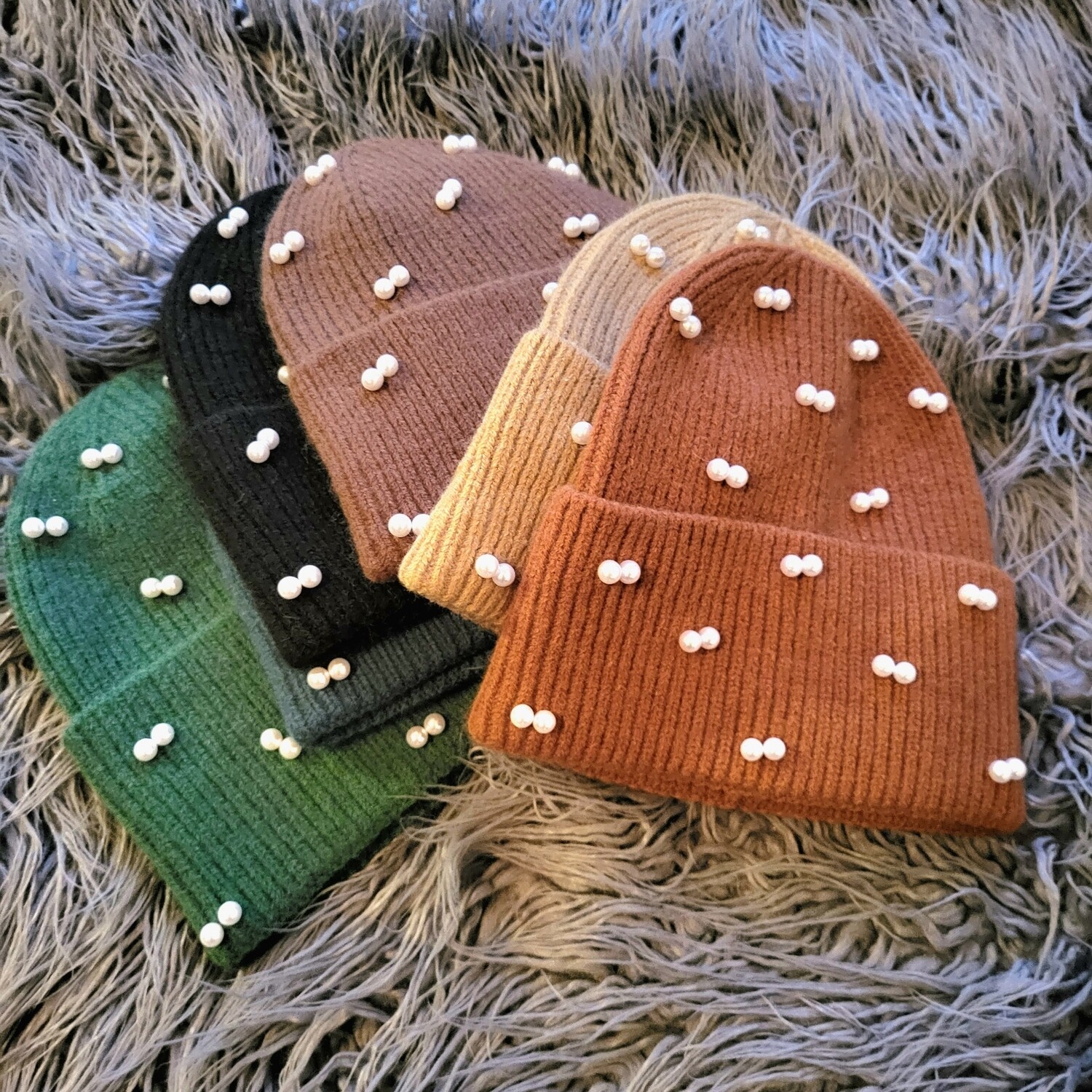 Pearled Fold-over Hats