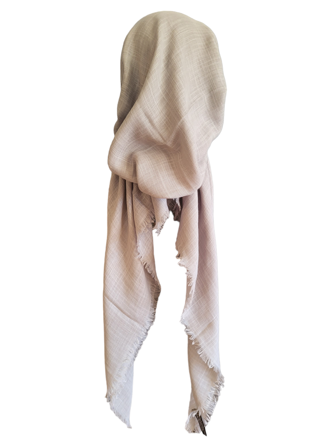 Light  gray solid  - soft fringes pretied tichel