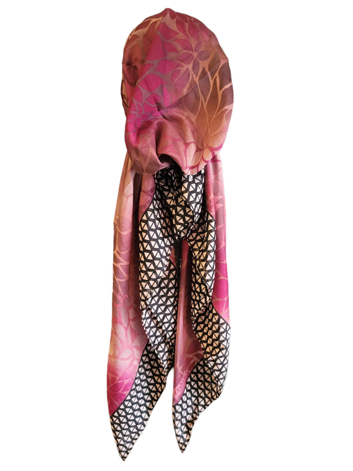 Black/magenta - multicolored Turkish pretied tichel (BBS)