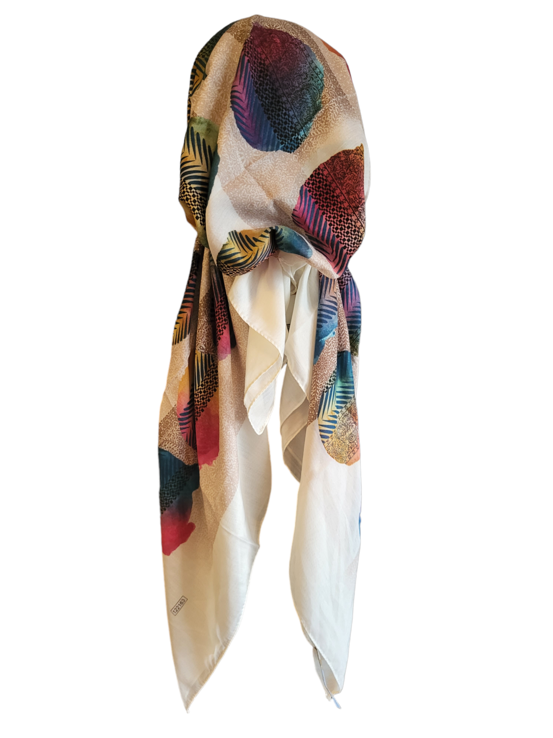 Soft white - Turkish pretied tichel w/band sewn in (BBS)