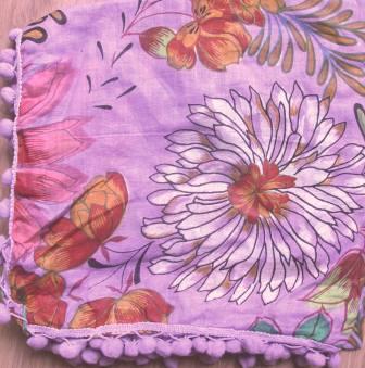 pom pom snazzy tichel lavender