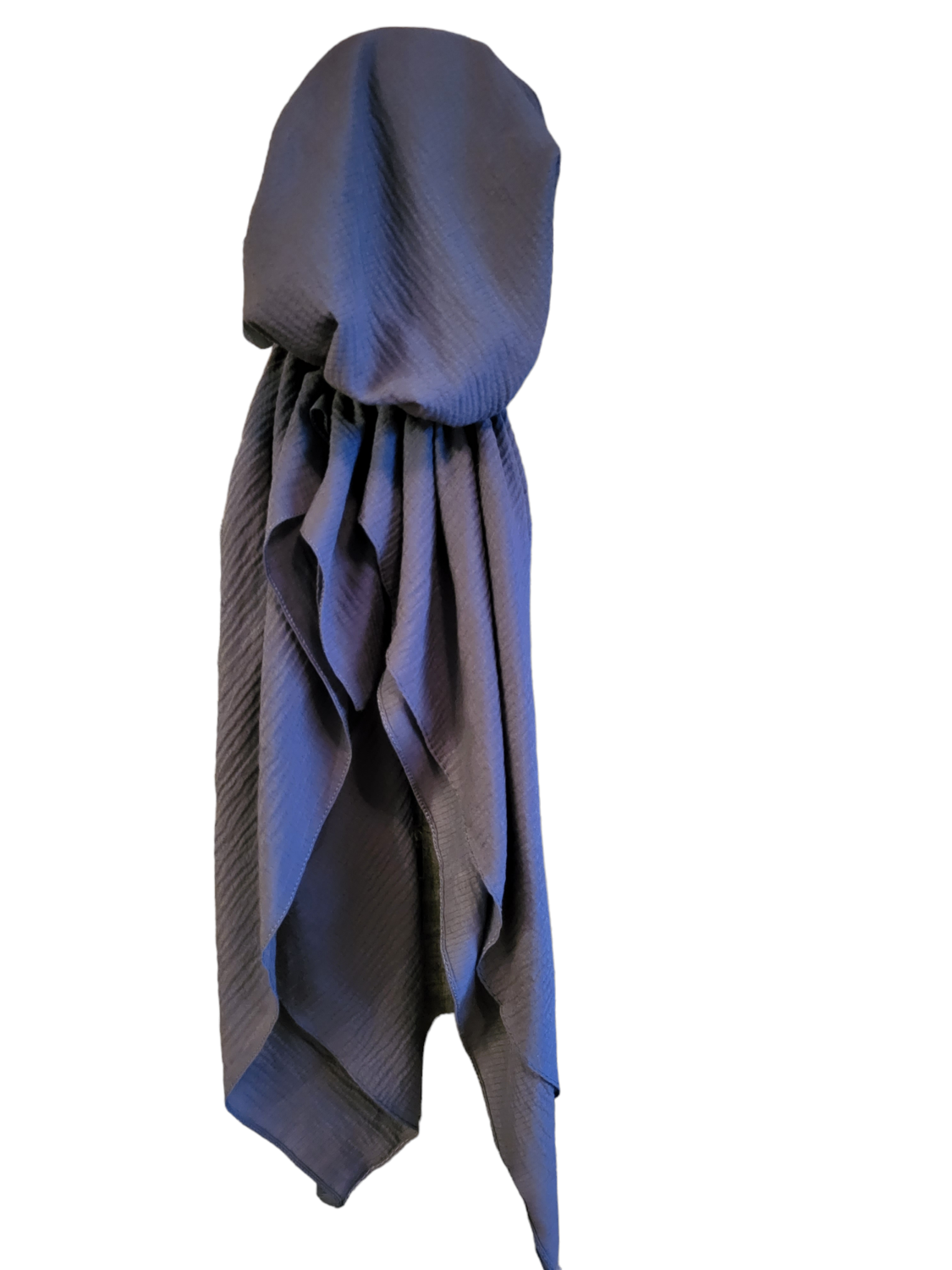 Dark gray textured solid pre-tied tichel