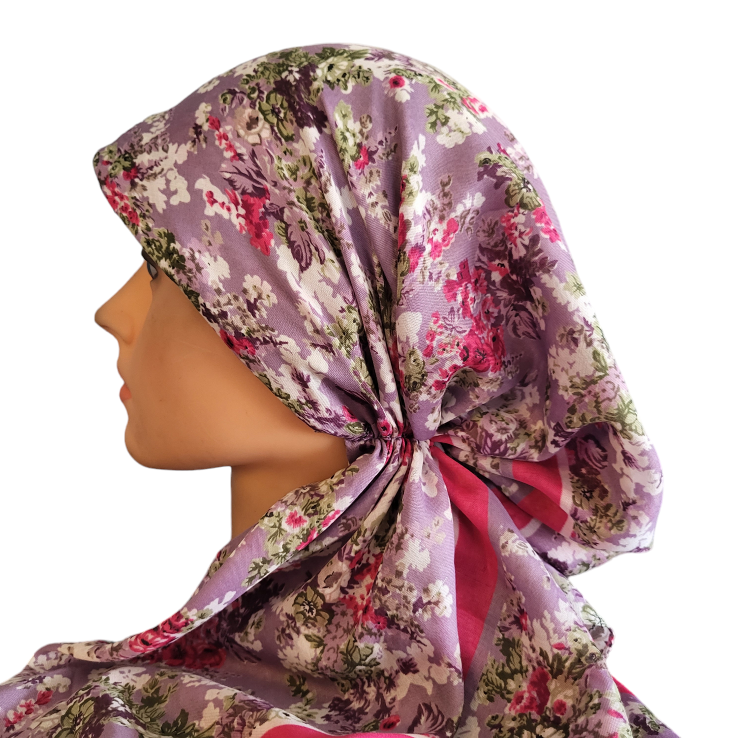 Lavendar - floral Turkish pretied tichel (BBS)