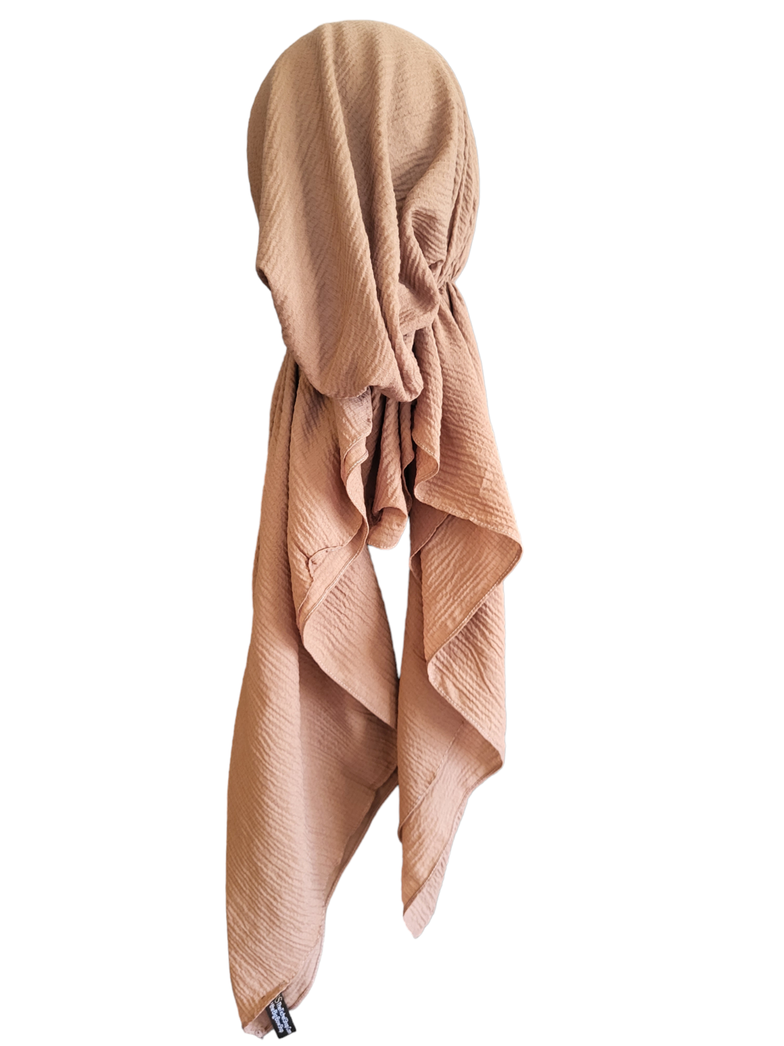 Light/medium coppery brown textured solid pre-tied tichel