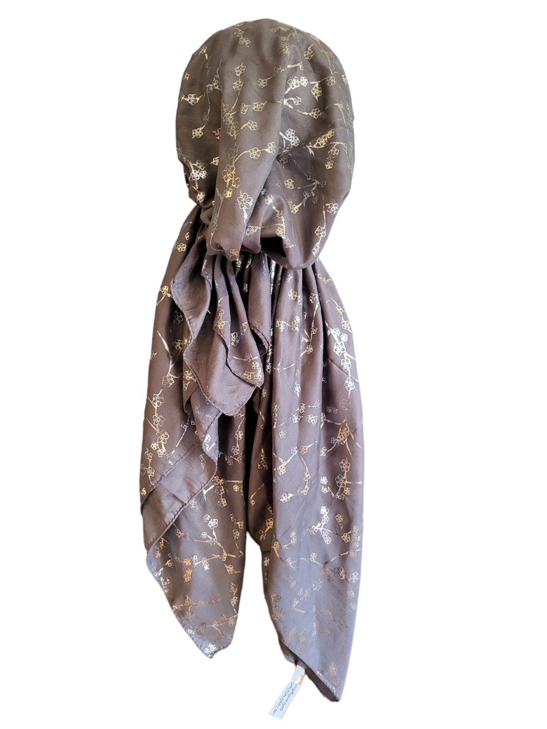 Gray - silver berries metallic pretied tichel