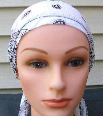 Pre tied bandana white