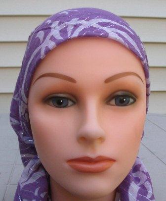 Pre tied tichel light purple